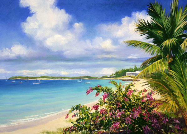 An original painting of the Turks and Caicos Islands.